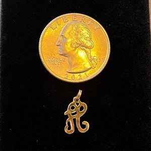14K SOLID Gold Initial H Pendant